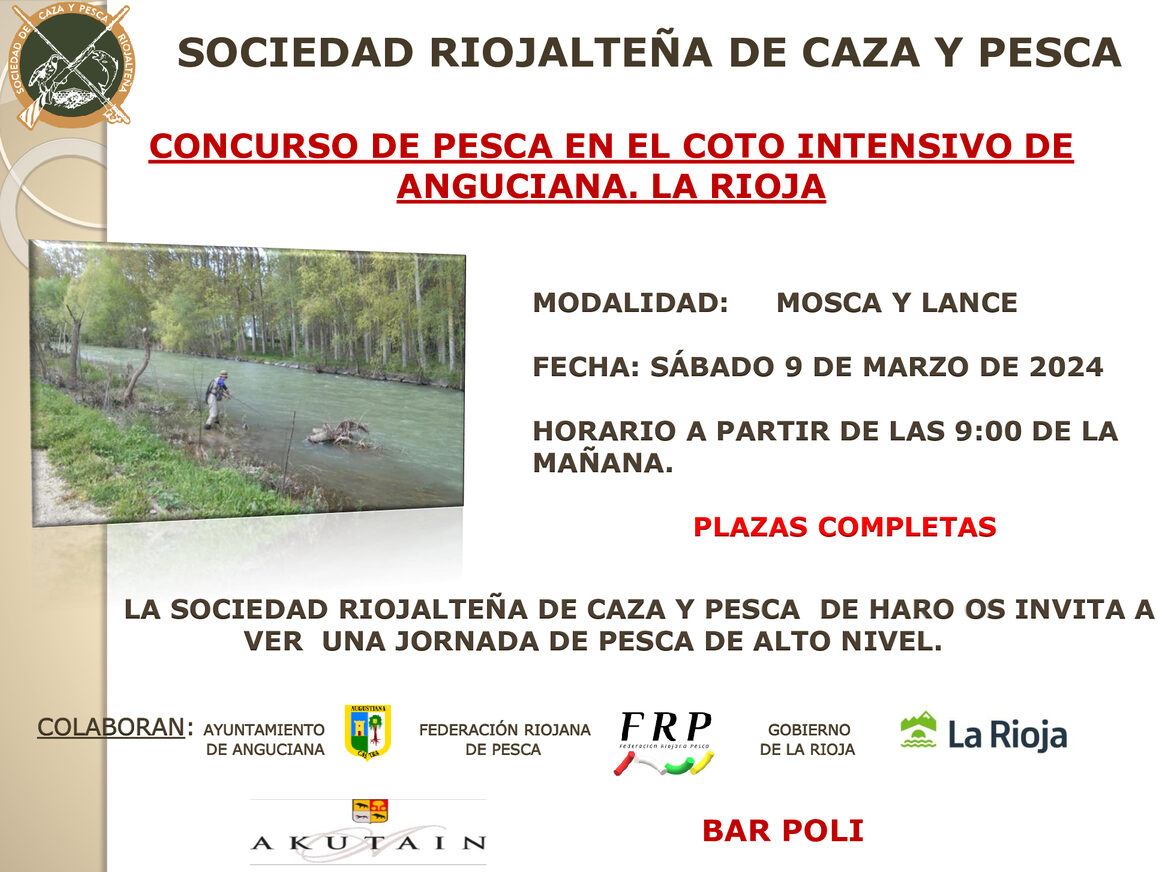 Concurso de pesca en Anguciana Sociedad Riojalteña de Caza y Pesca